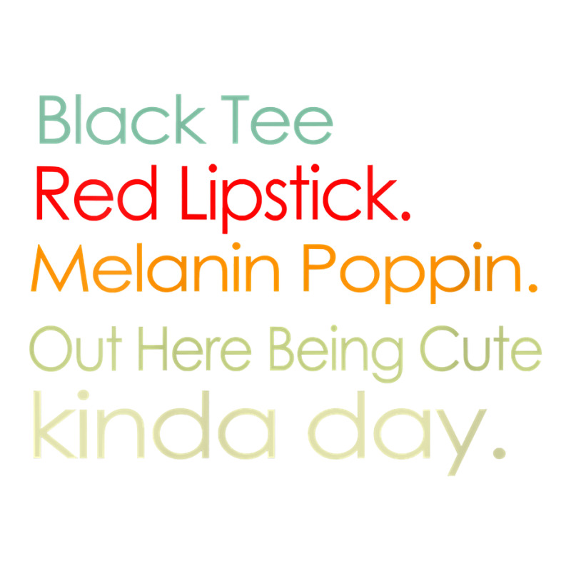 Womens Black Tee Red Lipstick Melanin Poppin Out Here Being Cute V Nec V-neck Tee | Artistshot