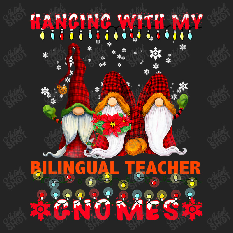 Teacher Hanging With My Bilingual Teacher Gnomes Ugly Xmas Matching 19 3/4 Sleeve Shirt by criticizematter | Artistshot