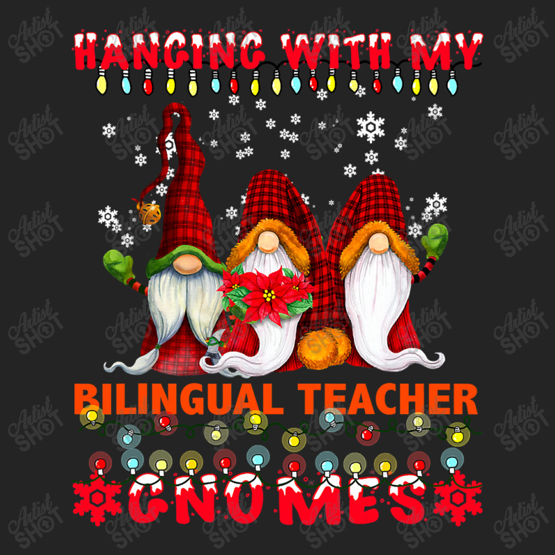 Teacher Hanging With My Bilingual Teacher Gnomes Ugly Xmas Matching 3/4 Sleeve Shirt by criticizematter | Artistshot