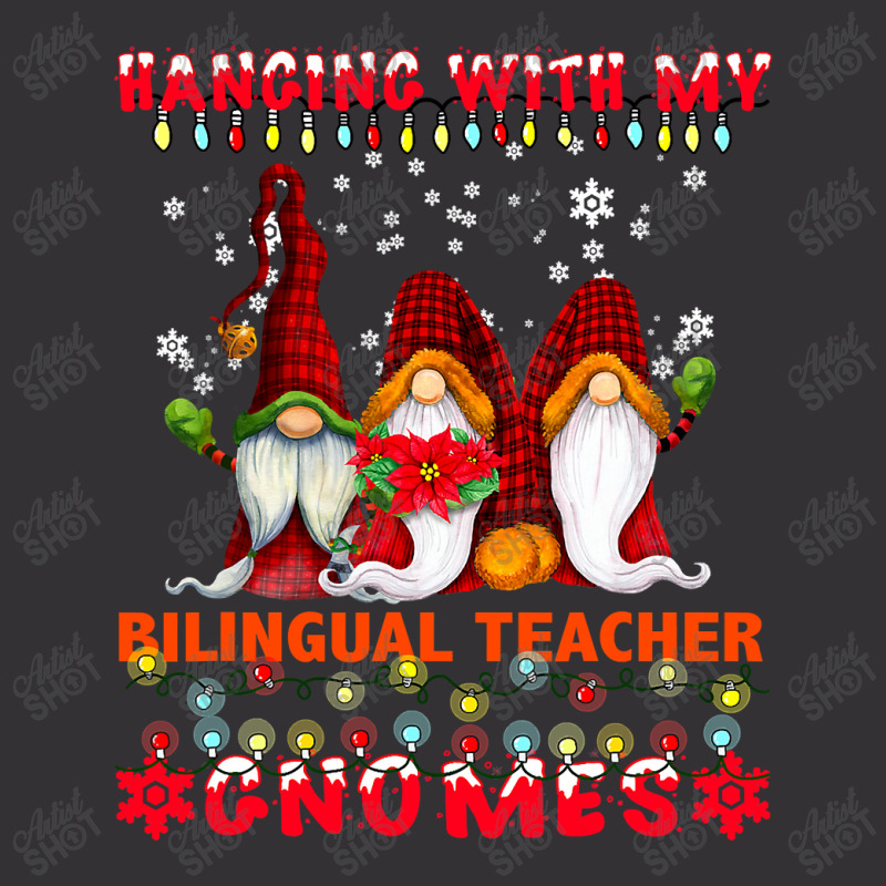 Teacher Hanging With My Bilingual Teacher Gnomes Ugly Xmas Matching Vintage Hoodie And Short Set by criticizematter | Artistshot