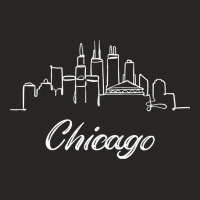 City Skyline T Shirtchicago City Skyline Oneline United States Outline Ladies Fitted T-shirt | Artistshot