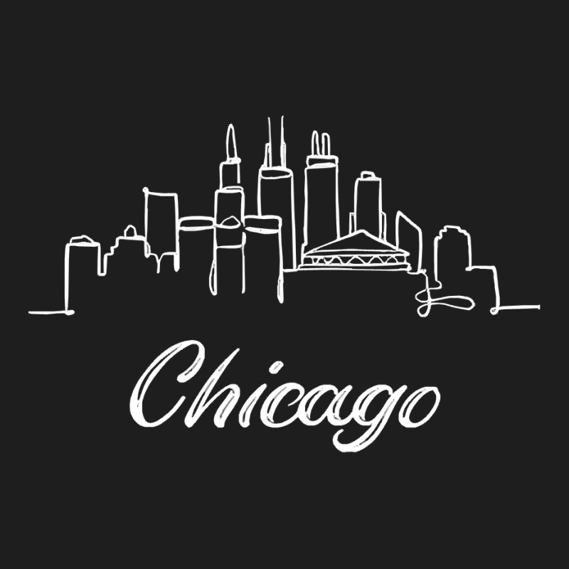 City Skyline T Shirtchicago City Skyline Oneline United States Outline Classic T-shirt by federico20955 | Artistshot