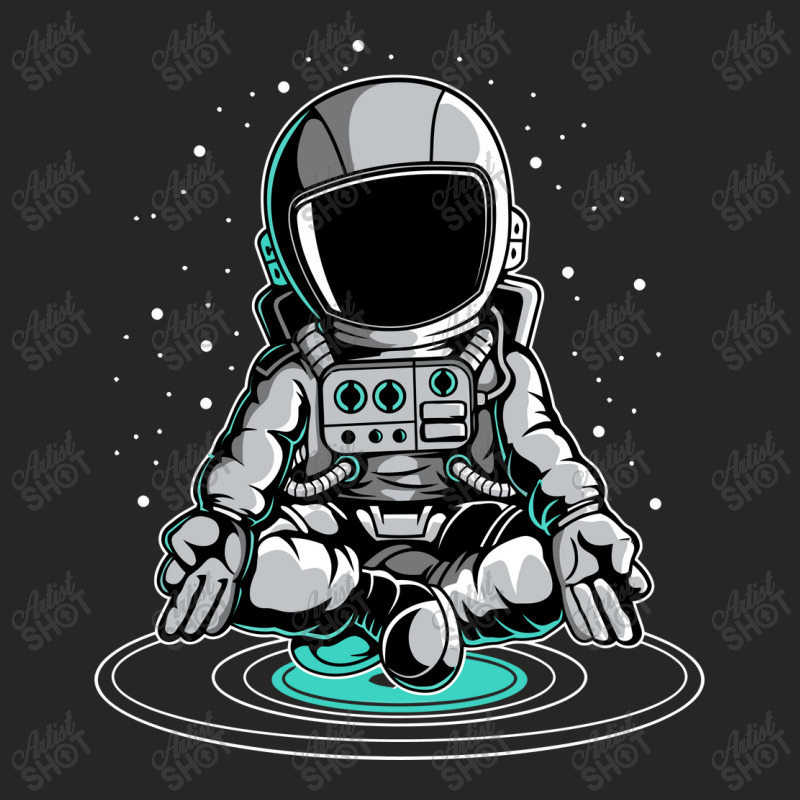 Astronaut Meditation Ladies Fitted T-Shirt by DropShop | Artistshot