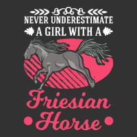 Friesian Horse T  Shirt Never Underestimate A Girl With Friesian Horse Baby Bodysuit | Artistshot