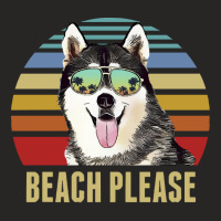 Siberian Husky Summer Beach Vibe T  Shirt Beach Please Siberian Husky Ladies Fitted T-shirt | Artistshot