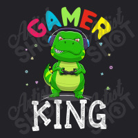 Thanksgiving Gamer King Trex Dinosaur Playing Video Games Kid Boys Gam Youth Tee | Artistshot