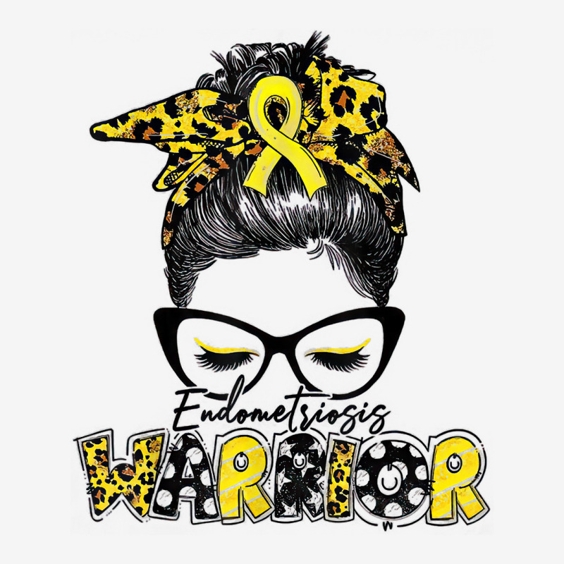 Womens Endometriosis Warrior Messy Bun Yellow Ribbon T Shirt Classic T-shirt | Artistshot