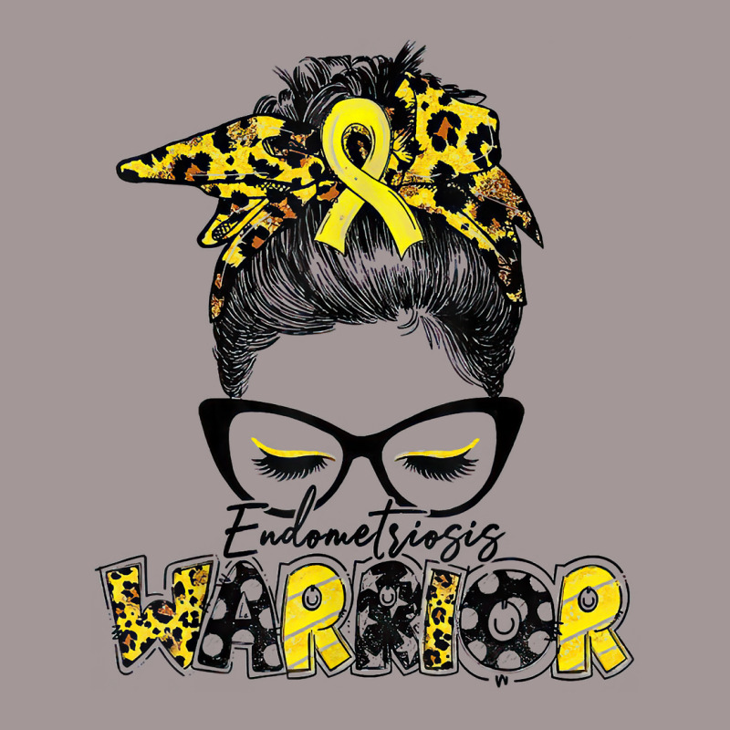 Womens Endometriosis Warrior Messy Bun Yellow Ribbon T Shirt Vintage Hoodie | Artistshot