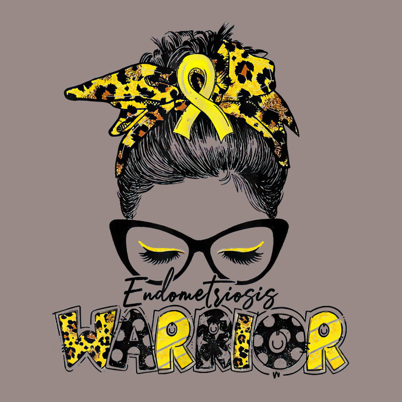 Womens Endometriosis Warrior Messy Bun Yellow Ribbon T Shirt Vintage T-shirt | Artistshot