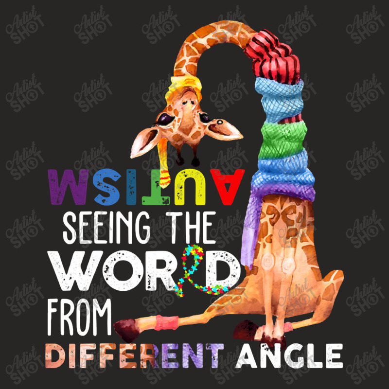 Autism Autistic Giraffe Autism Seeing The World From Different Angle Ladies Fitted T-Shirt by tahanemosi | Artistshot