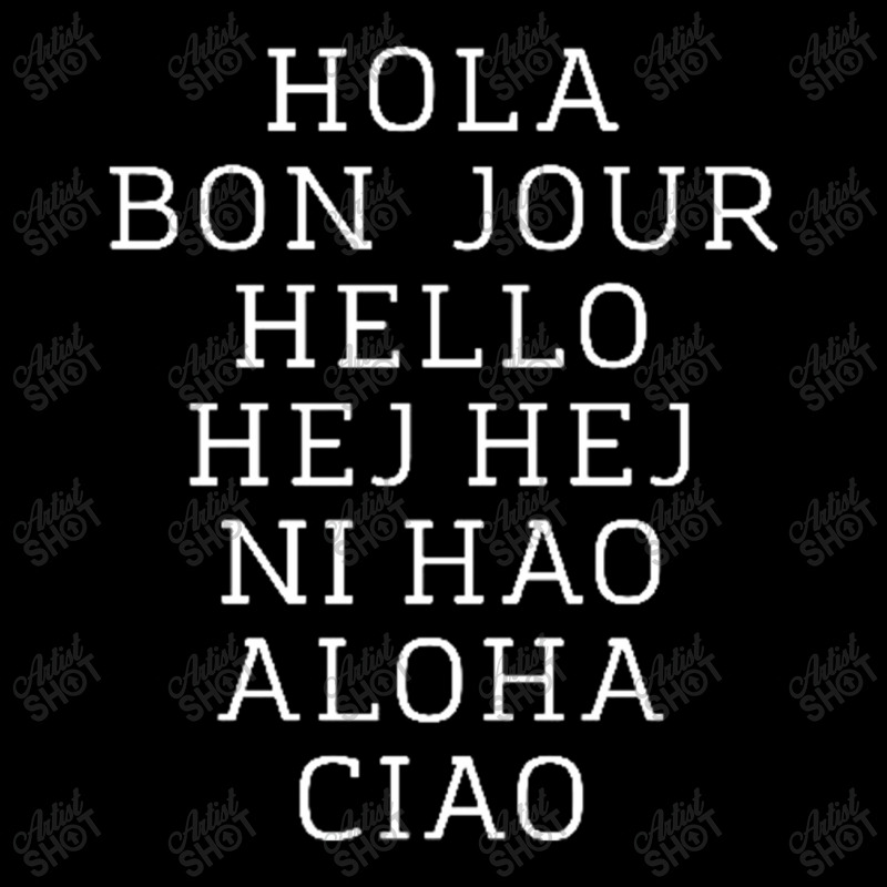 Hello 7 Languages Hola Bonjour Ni Hao Chinese French Italian Baby Bibs | Artistshot