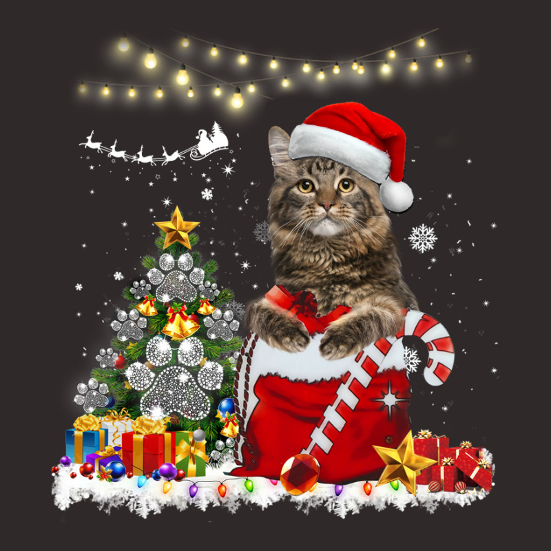 Black Cat Kitty Maine Coon Merry Christmas Kitten Cat Racerback Tank by golferu | Artistshot