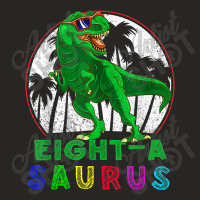 Dinosaur 8 Year Old Dinosaur Birthday 8th T Rex Dino Eight Saurus Ladies Fitted T-shirt | Artistshot