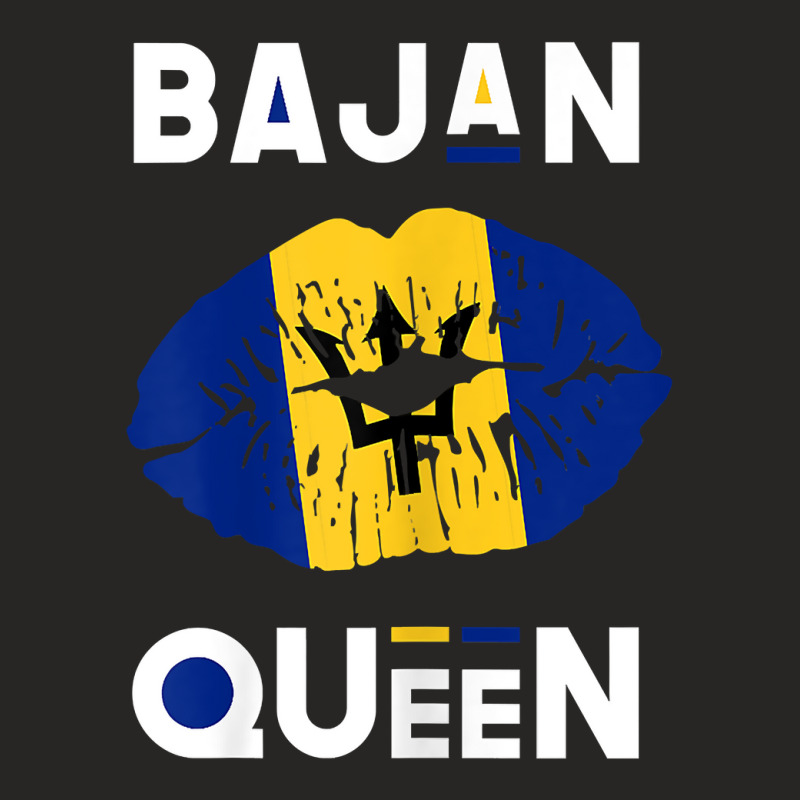 Womens Bajan Queen Shirt Barbados Flag Lips Barbadian Pride T Shirt Ladies Fitted T-Shirt by sav.anzoey | Artistshot