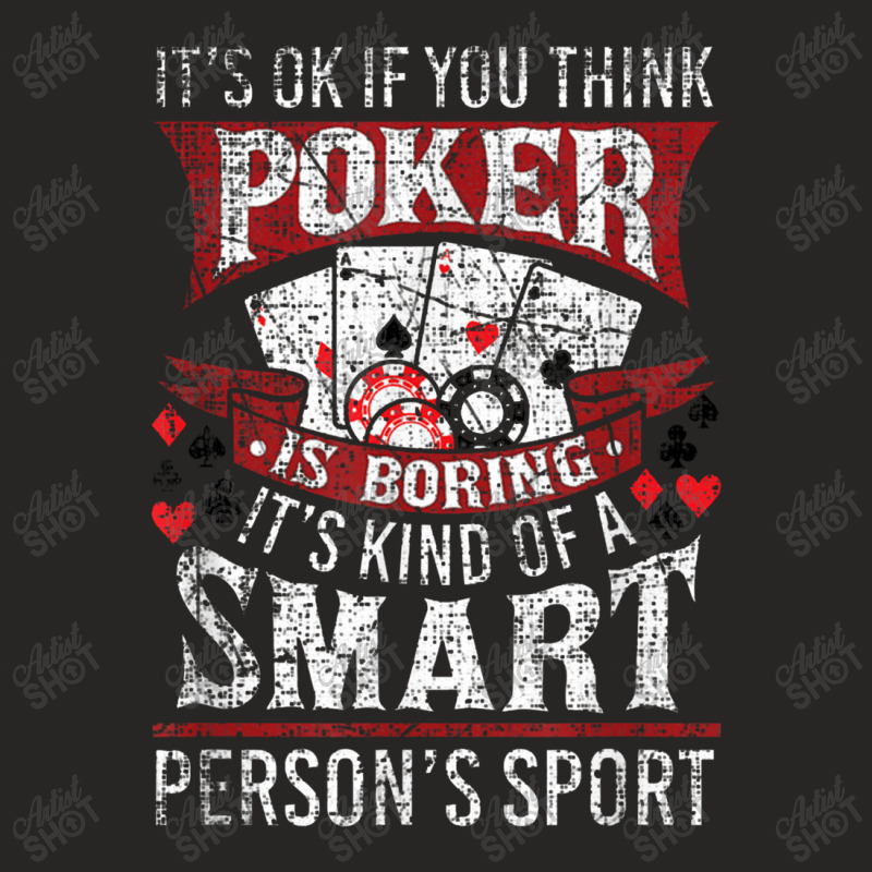 Funny Poker Smart Sport Distressed Texas Hold Em Card Game Ladies Fitted T-Shirt by tahanemosi | Artistshot