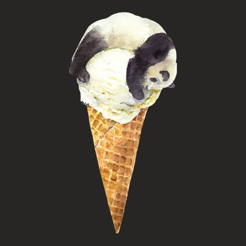 Panda On A Vanilla Ice Cream Cone T  Shirt Panda Cone Ice Cream T  Shi Ladies Fitted T-Shirt by thymeartiste | Artistshot