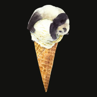 Panda On A Vanilla Ice Cream Cone T  Shirt Panda Cone Ice Cream T  Shi Scorecard Crop Tee | Artistshot