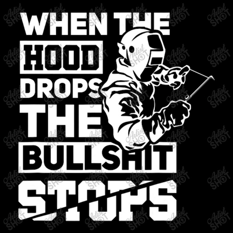 When The Hood Drops Funny Welder Gift Pipeliner Welding Pocket T-shirt | Artistshot