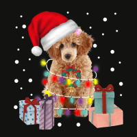 Poodle Dog Dog Christmas Light Santa Hat Matching Family Xmas 8 Scorecard Crop Tee | Artistshot