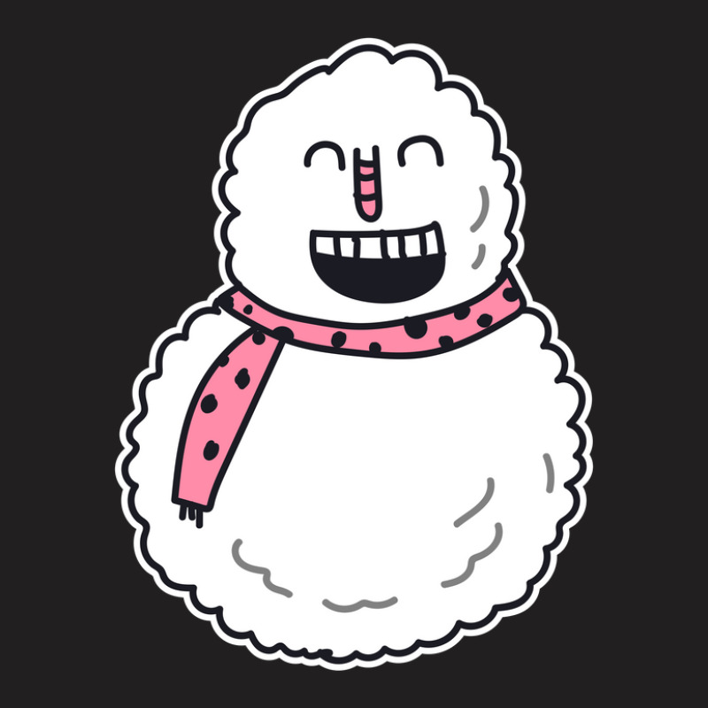 Snowman With Pink Polka Dots Scarf T-Shirt by Rich.Collection | Artistshot