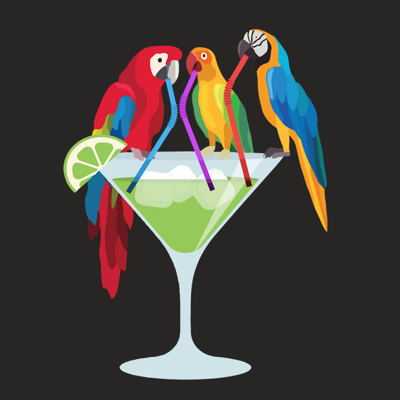 Parrots Drinking Margarita Tropical Vacation Hawaiian Birds Pullover H Ladies Fitted T-Shirt by shoaibmolleda | Artistshot