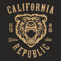 California Republic. Golden State California Grizzly Bear T Shirt Ladies Fitted T-shirt | Artistshot