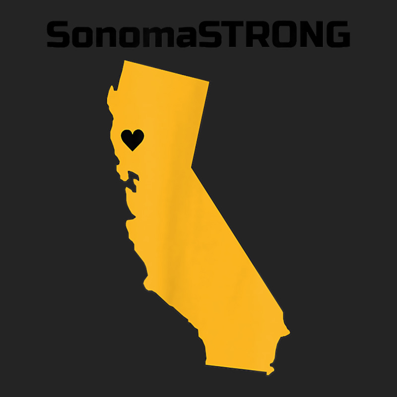 Support Sonoma Strong California State Heart Love T Shirt 3/4 Sleeve Shirt by rainandehay | Artistshot