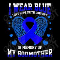 I Wear Blue Memory Godmother Colon Cancer Awareness Ribbon V-neck Tee | Artistshot