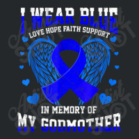 I Wear Blue Memory Godmother Colon Cancer Awareness Ribbon Crewneck Sweatshirt | Artistshot