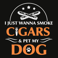 I Just Want To Smoke Cigars And Pet My Dog Cigarsdog Loves Long Sleeve Scorecard Crop Tee | Artistshot