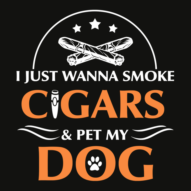 I Just Want To Smoke Cigars And Pet My Dog Cigarsdog Loves Long Sleeve Scorecard Crop Tee by adrienskradski | Artistshot