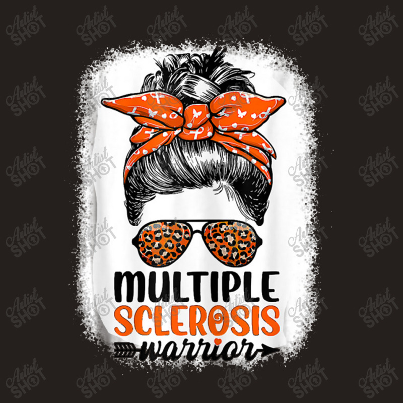 Womens Ms Warrior Messy Bun Leopard Multiple Sclerosis Awareness Tank Top | Artistshot