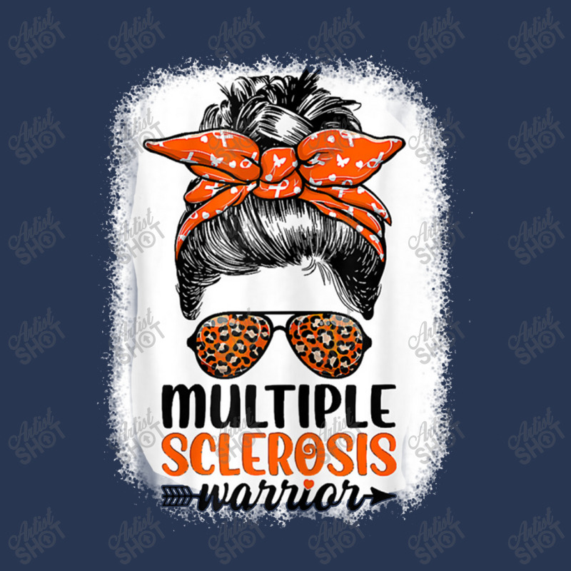 Womens Ms Warrior Messy Bun Leopard Multiple Sclerosis Awareness Men Denim Jacket | Artistshot