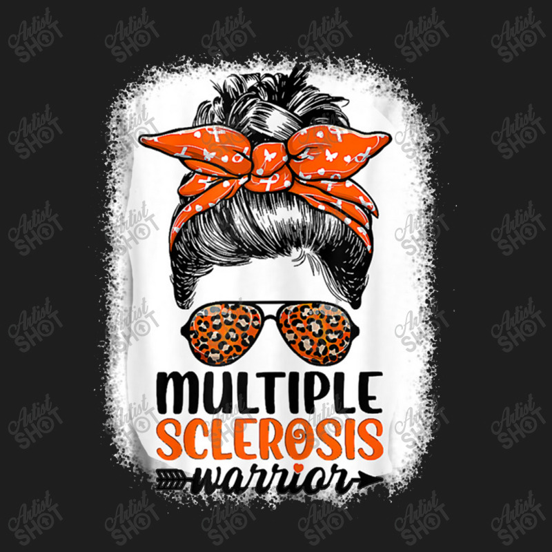 Womens Ms Warrior Messy Bun Leopard Multiple Sclerosis Awareness Classic T-shirt | Artistshot