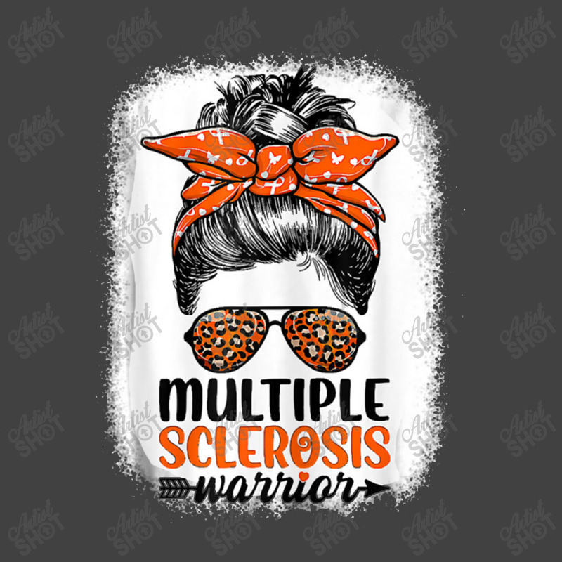 Womens Ms Warrior Messy Bun Leopard Multiple Sclerosis Awareness Vintage T-shirt | Artistshot