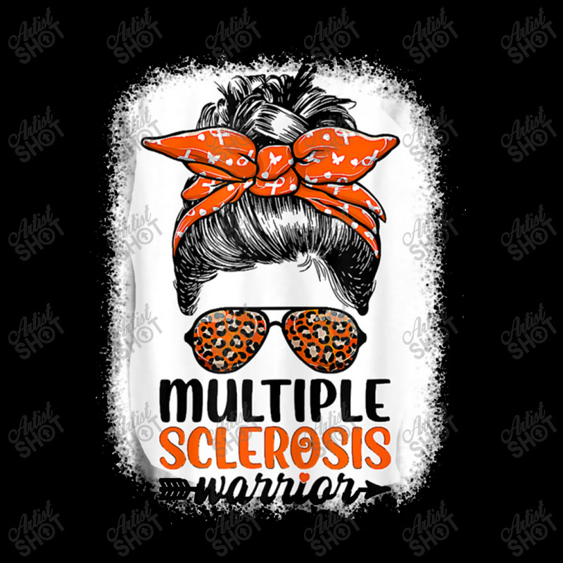 Womens Ms Warrior Messy Bun Leopard Multiple Sclerosis Awareness Fleece Short | Artistshot