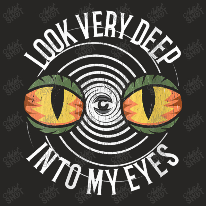 Womens Hypnotic Spiral Third Eye Cat Eyes Look Deep Into My Eyes Ladies Fitted T-Shirt by michaelnaher | Artistshot