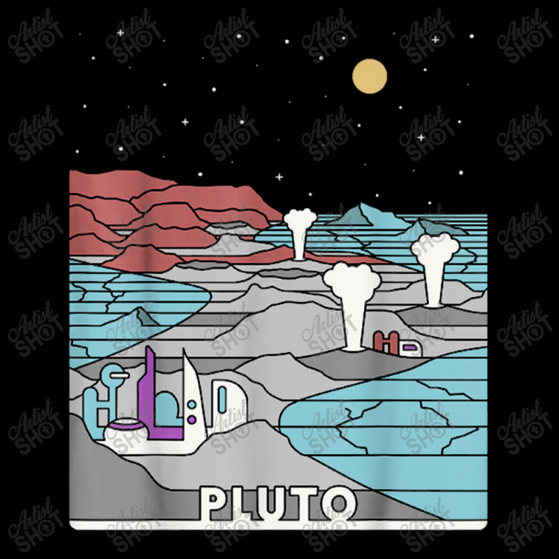 Vintage Retro Pluto National Park   Visit Pluto Linear Art Long Sleeve Shirts by daniellepaine | Artistshot