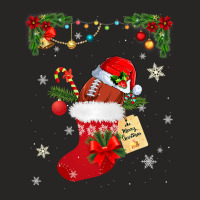 Football Football Lover Socks Santa Hat Christmas Pajama Men Women 137 Ladies Fitted T-shirt | Artistshot