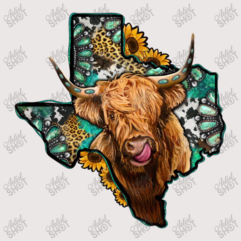 Texas Map Highland Cow Pocket T-shirt | Artistshot