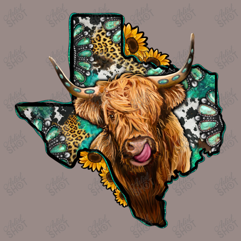 Texas Map Highland Cow Vintage T-shirt | Artistshot