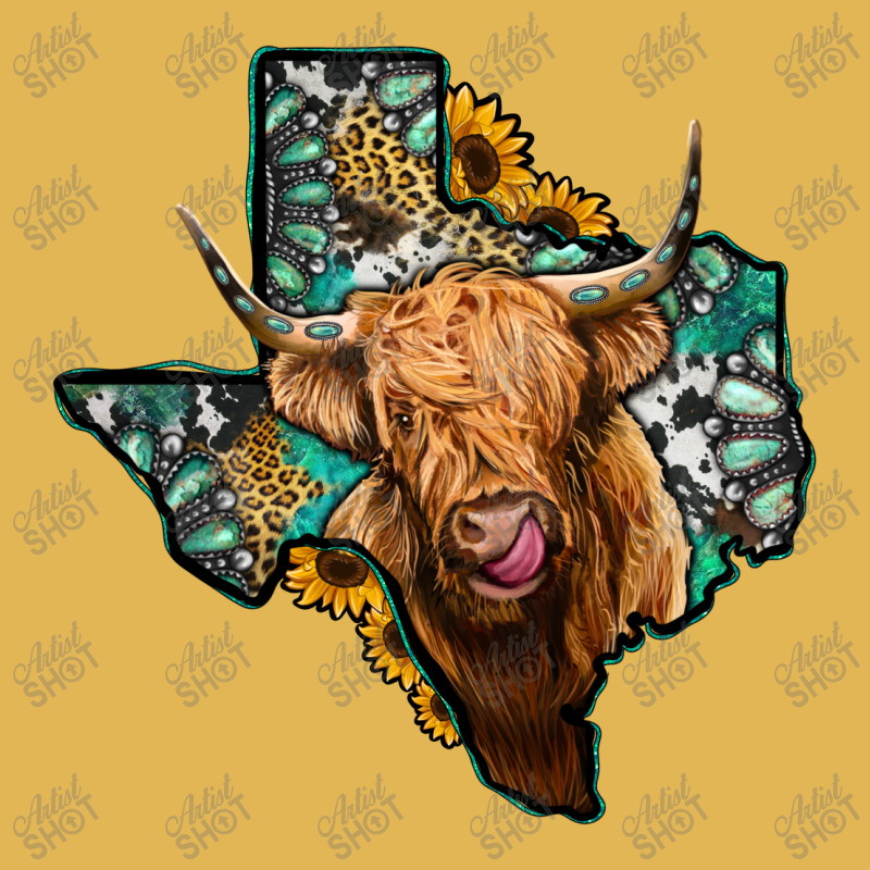 Texas Map Highland Cow Vintage Hoodie And Short Set | Artistshot