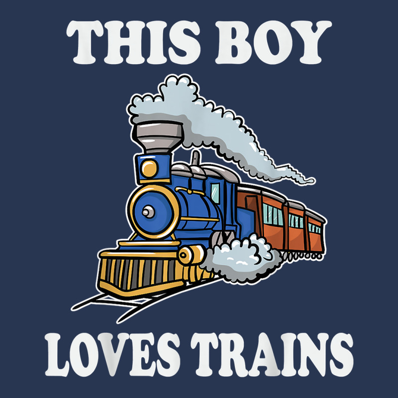 This Boy Loves Trains Gift Train Wagon Lover Gifts T Shirt Ladies Denim Jacket by rainandehay | Artistshot