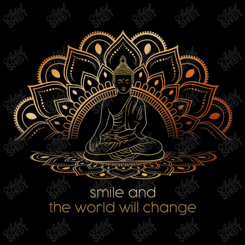 Buddhism Buddha Mandala Smile And The World Will Change Yoga Pocket T-shirt | Artistshot