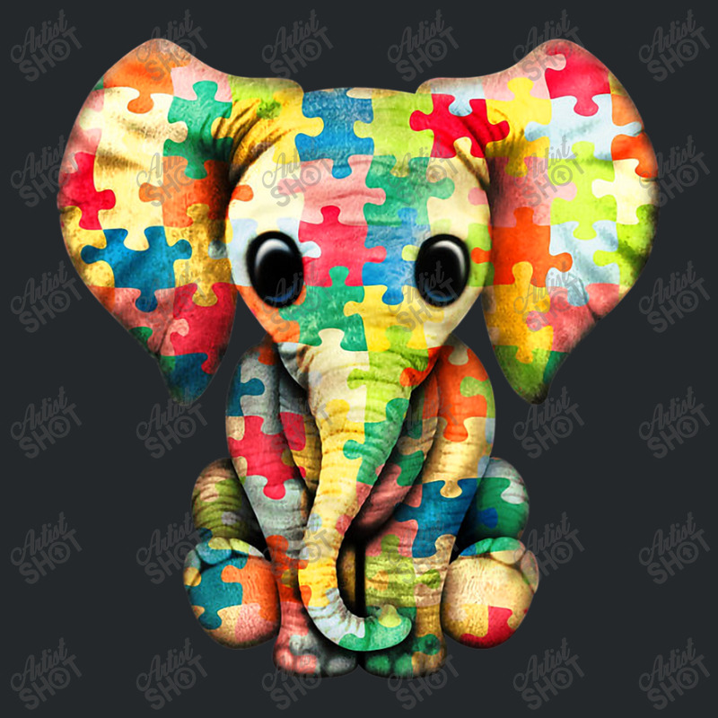 Baby Elephant Hippie Autism Awareness Puzzle Elephant Crewneck Sweatshirt by mrlee | Artistshot