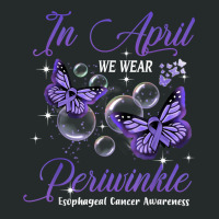 In April We Wear Periwinkle Butterfly Esophageal Cancer T Shirt Women's Triblend Scoop T-shirt | Artistshot