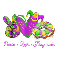 Peace Love King Cake Funny Mardi Gras Party Carnival Gifts T Shirt 3/4 Sleeve Shirt | Artistshot