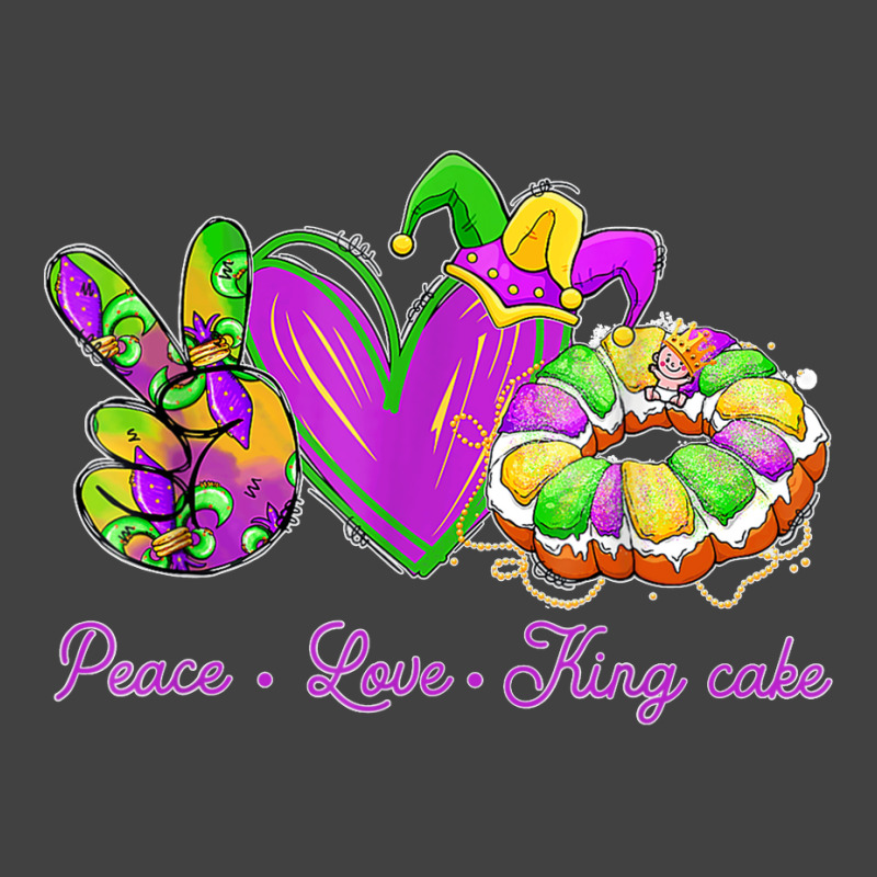 Peace Love King Cake Funny Mardi Gras Party Carnival Gifts T Shirt Vintage T-shirt | Artistshot