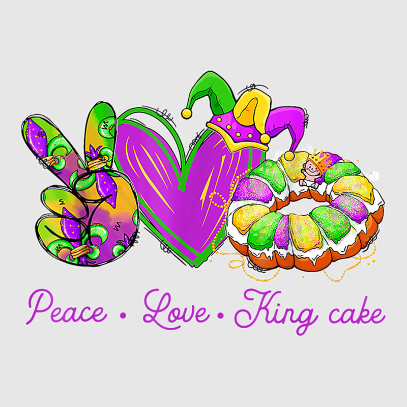 Peace Love King Cake Funny Mardi Gras Party Carnival Gifts T Shirt Hoodie & Jogger Set | Artistshot