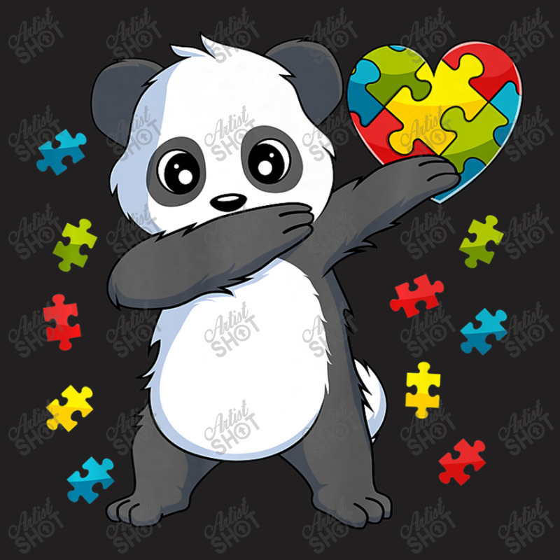 Dabbing Panda Puzzle Piece Autism Awareness T-Shirt by mrlee | Artistshot